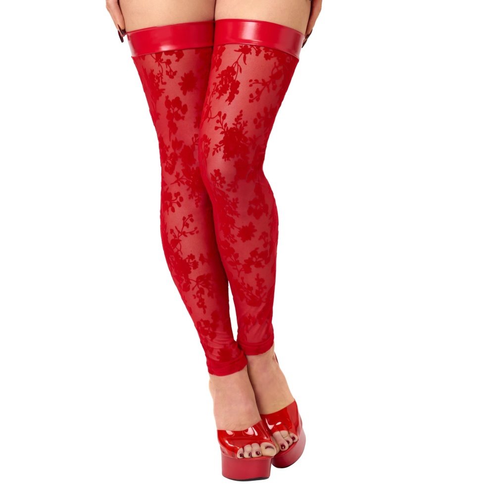 Noir Handmade - Plaything Schenkelhohe Strümpfe - Rot